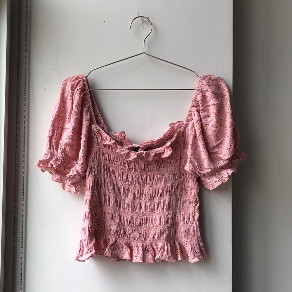 Forever 21 Shirred Floral Print Ruffle Cottage Core Top!
